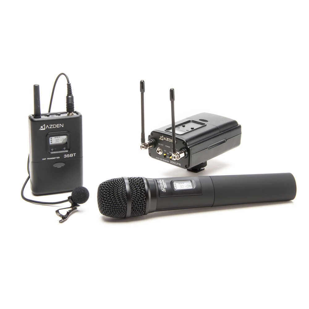 330LH Dual Channel UHF Wireless Microphone System Combo - Azden