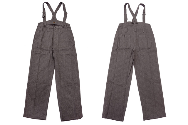 Django Atour classic germanwork overalls / grey herringbone B.S.W.