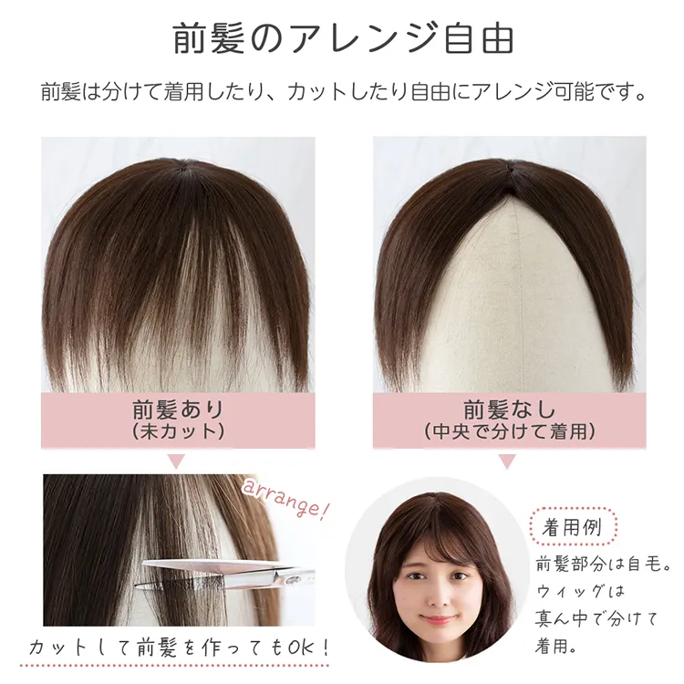 人毛100％ 総手植え エアリートップヘアピース （ポイント/医療用