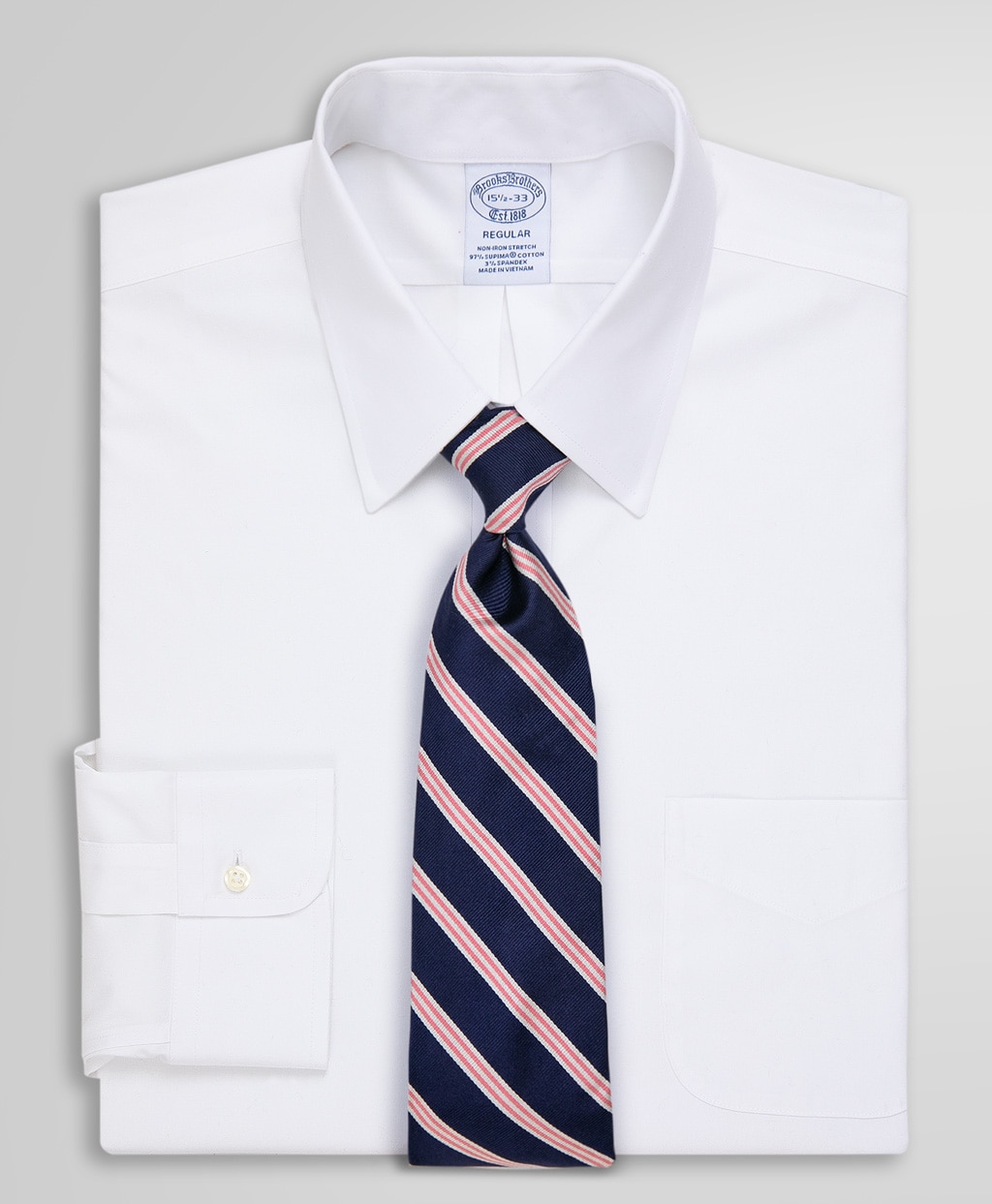 ノンアイロン スーピマコットンストレッチ ドレスシャツ Regular Fit