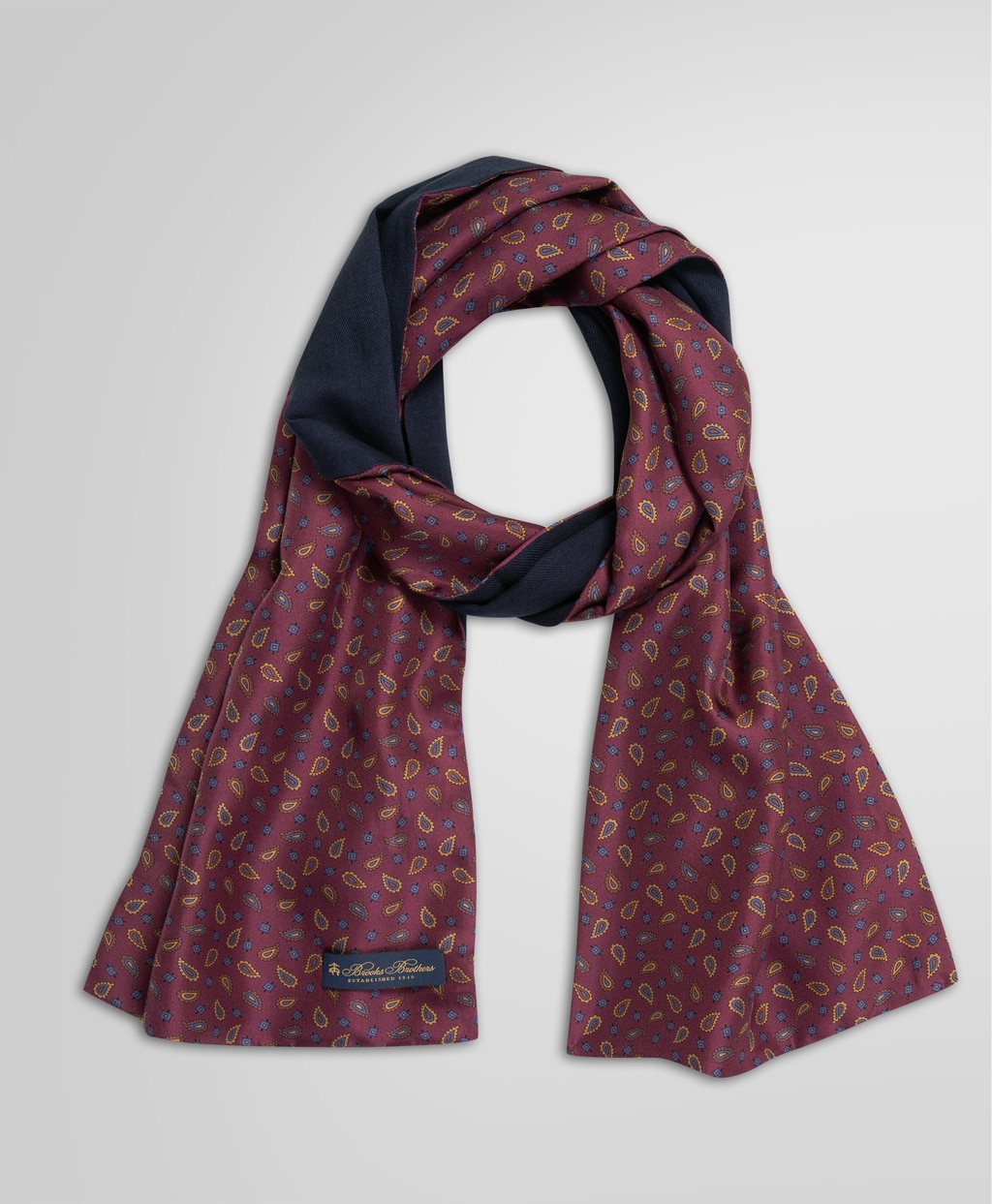 シルク/ウール ペイズリープリント リバーシブル スカーフ | Brooks