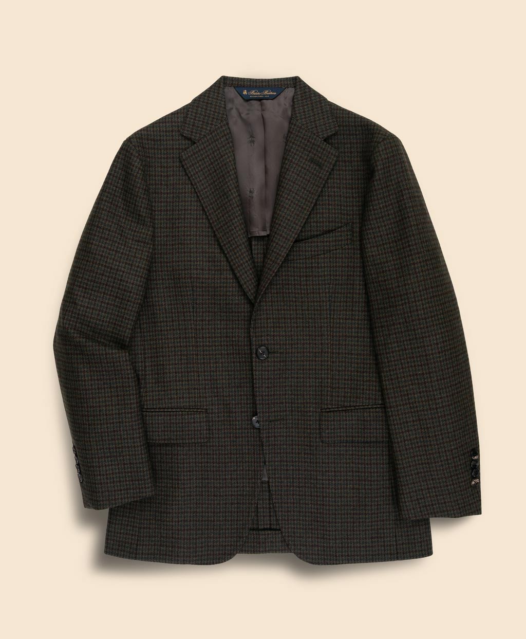 ウール／カシミヤ ガンクラブチェック 段返り3釦ジャケット TOKYO
