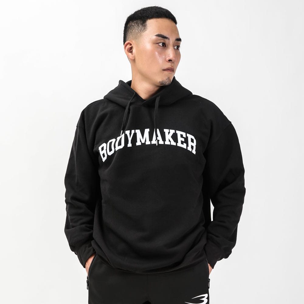 スウェット裏起毛パーカー BODYMAKERロゴ M ブラック