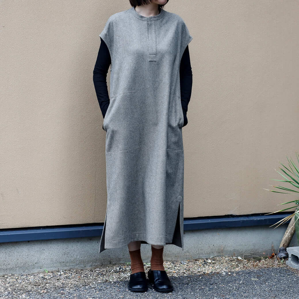 LE GLAZIK ル・グラジック ウーレンフランネル スキッパーワンピース