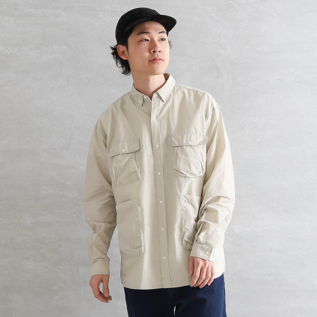 NANGA ナンガ コットンナイロンリップストップキャンプシャツ｜BORN