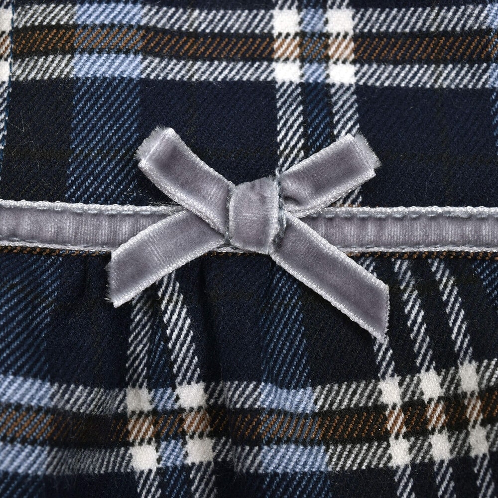 お揃い】チェック柄襟付きロンパースベビー(70~80cm)(70cm ネイビー系