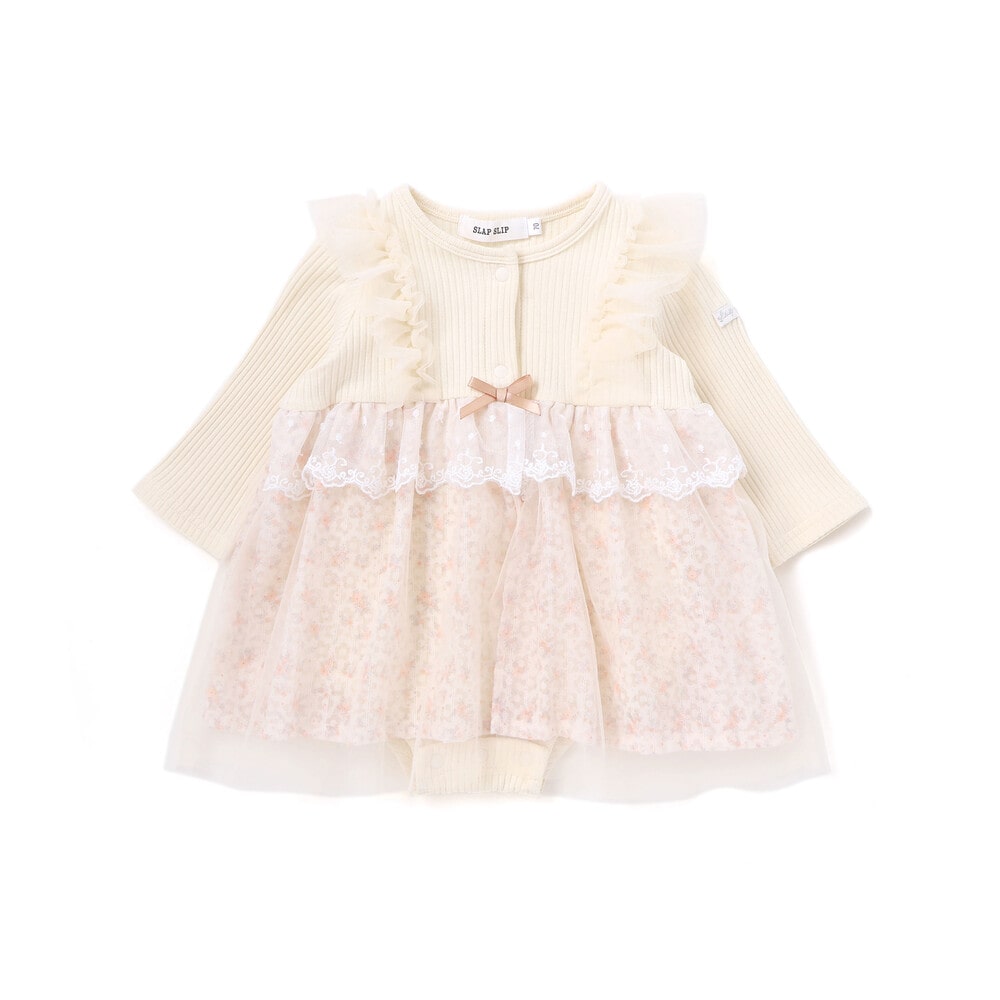 チュール花柄スカートドッキングボディミニベビー(70~80cm)(70cm