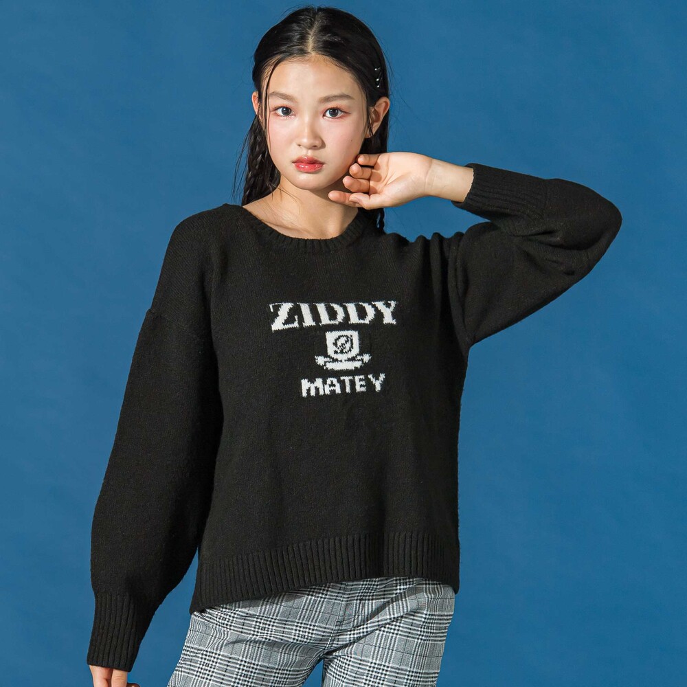 ロゴジャガードニット(130~160cm)(130cm ブラック): トップス【べべ