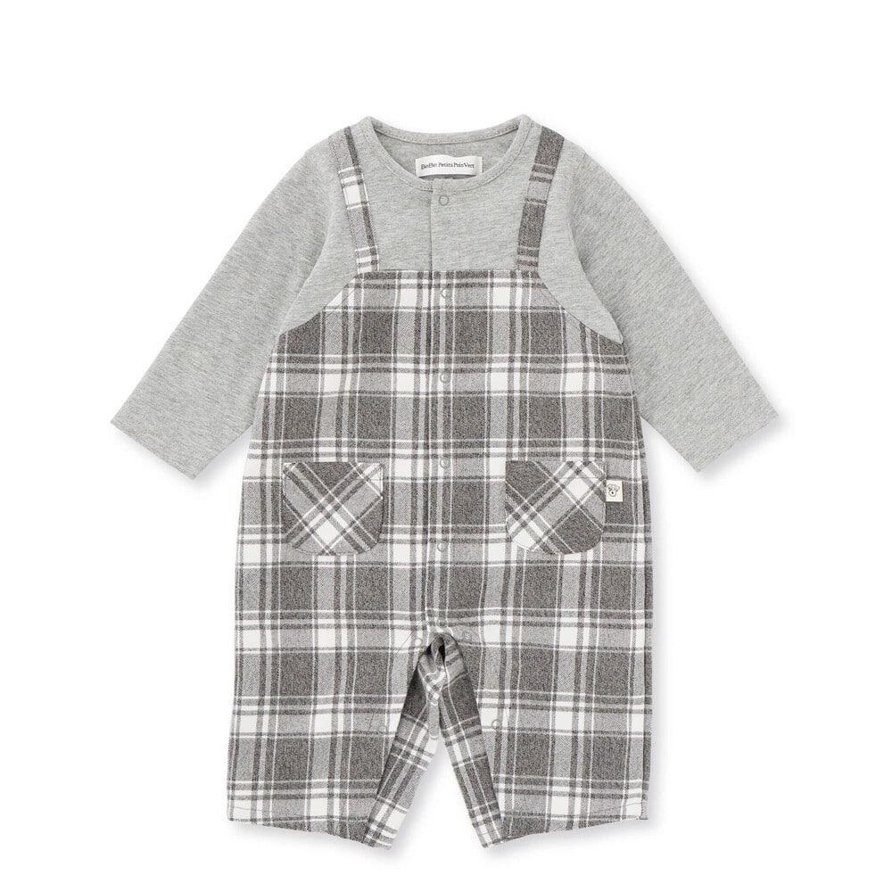 お揃い】グレンチェックor格子チェック ドッキングロンパース ベビー