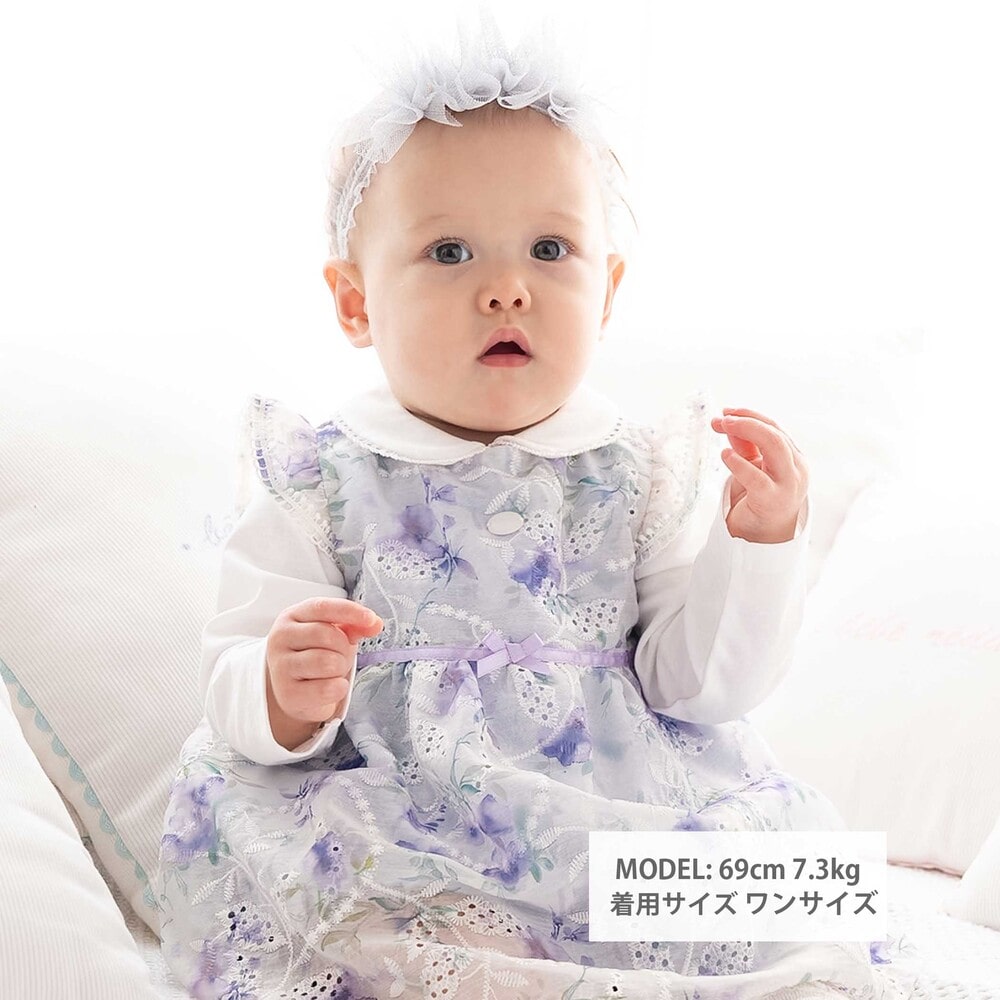 スムース丸襟ブラウス(70~90cm)(S(70-80cm) ホワイト): 新生児/ベビー