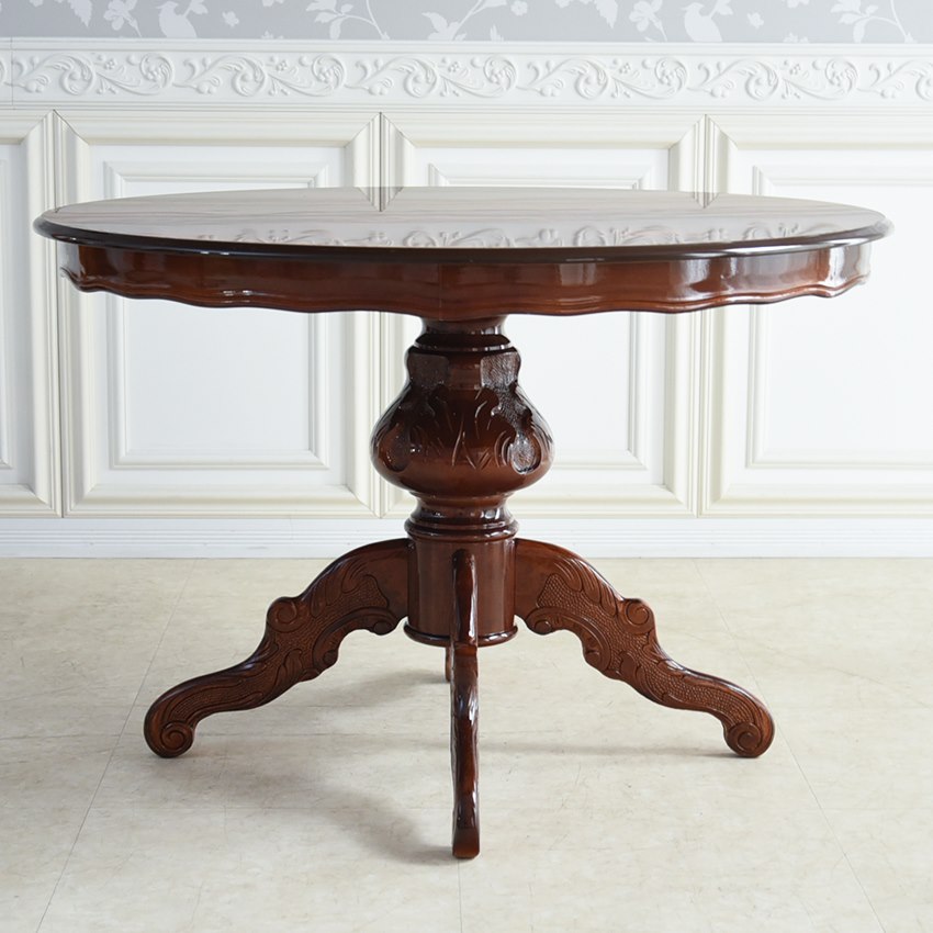 イタリア製 象嵌 ラウンド ダイニングテーブル 幅110cm | ロココ調家具