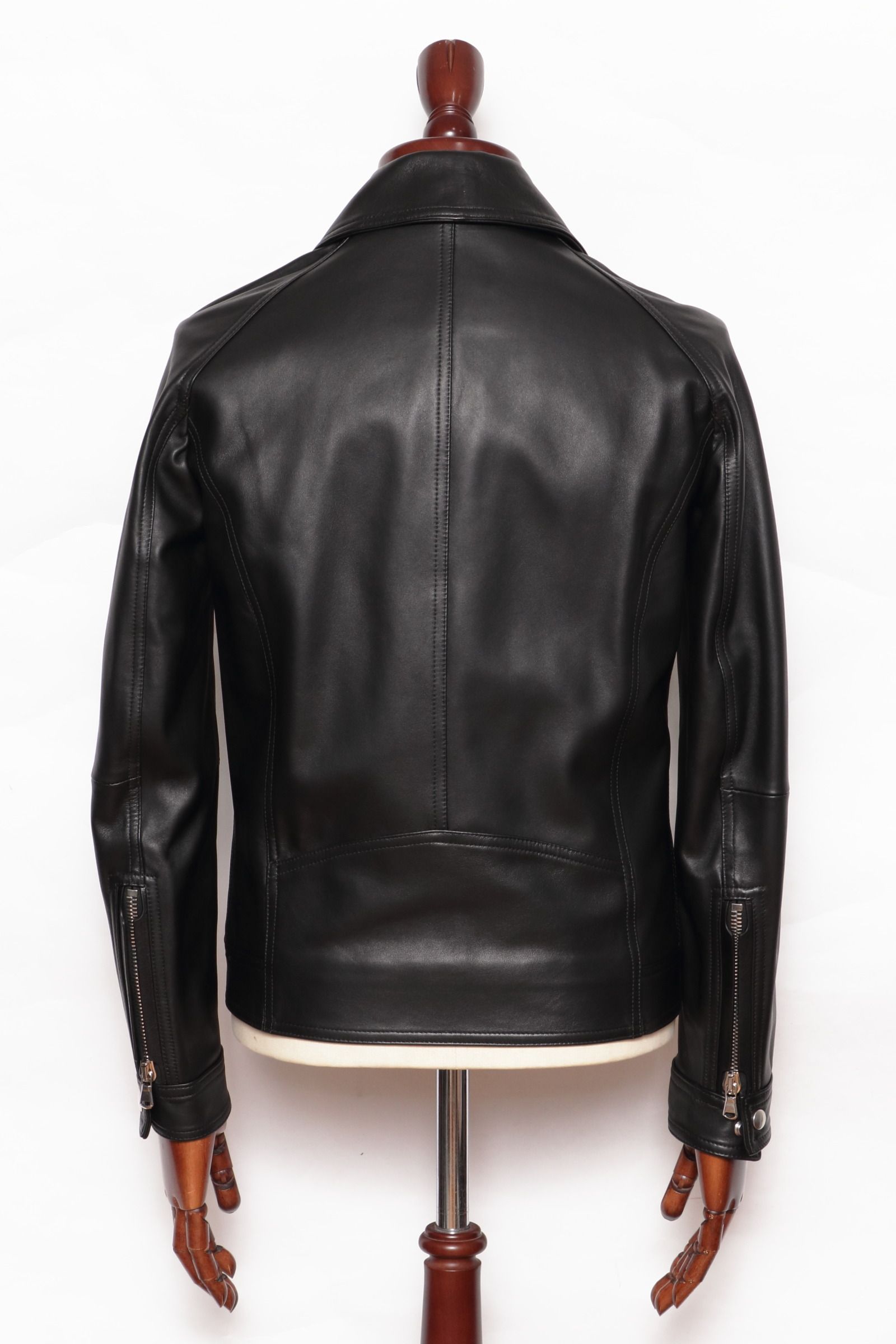 EMMETI - GABRIELE ラムスキン ナッパレザー ダブル ライダース レザー