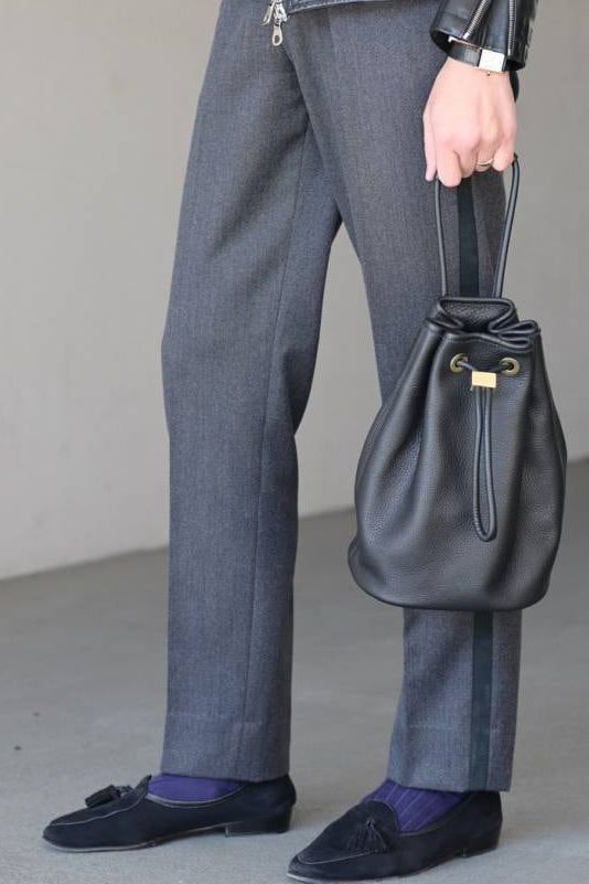 S.MANO - DRAWSTRING BAG SMALL イタリアンキップレザー × 真鍮 巾着