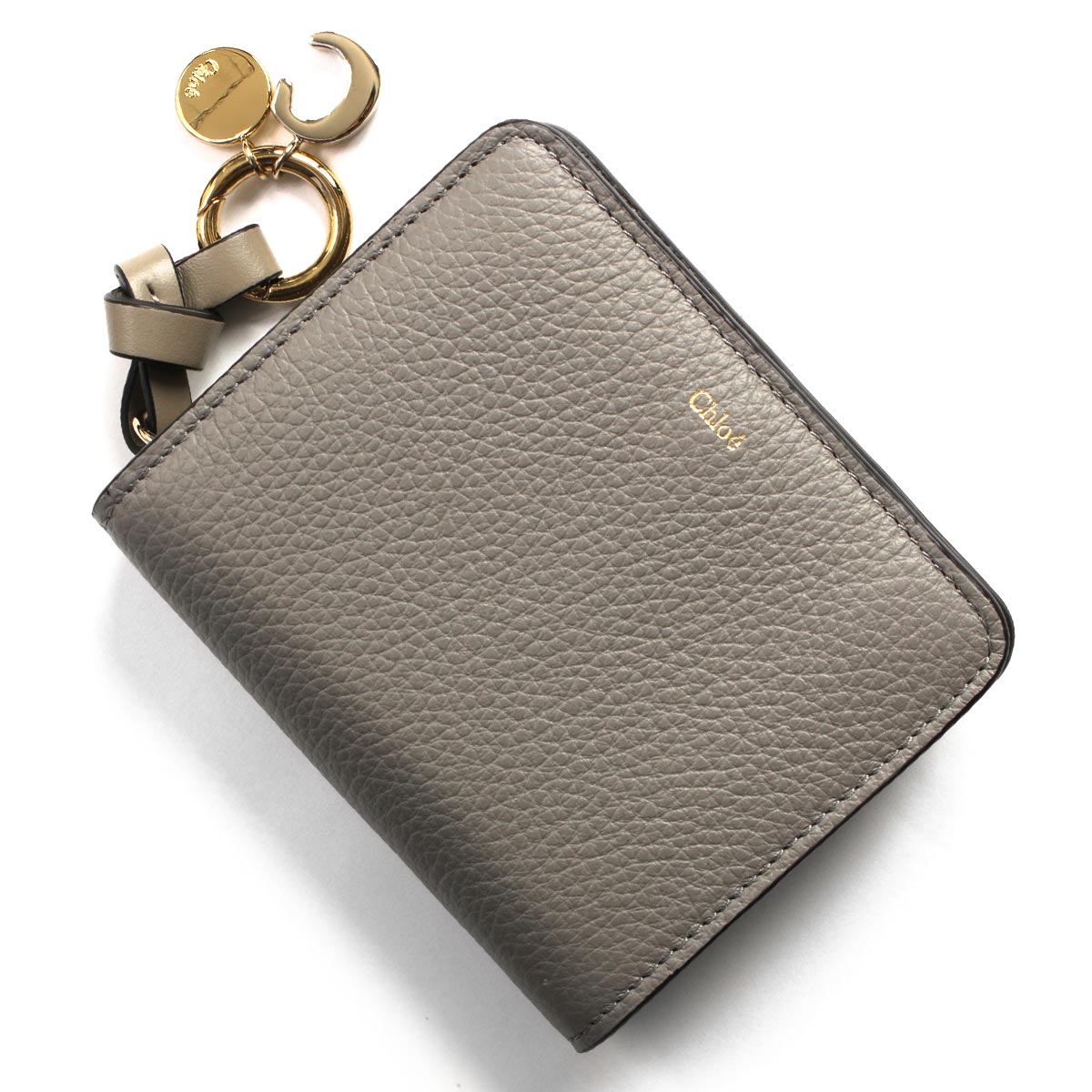クロエ 二つ折り財布 財布 レディース アルファベット カシミヤグレー