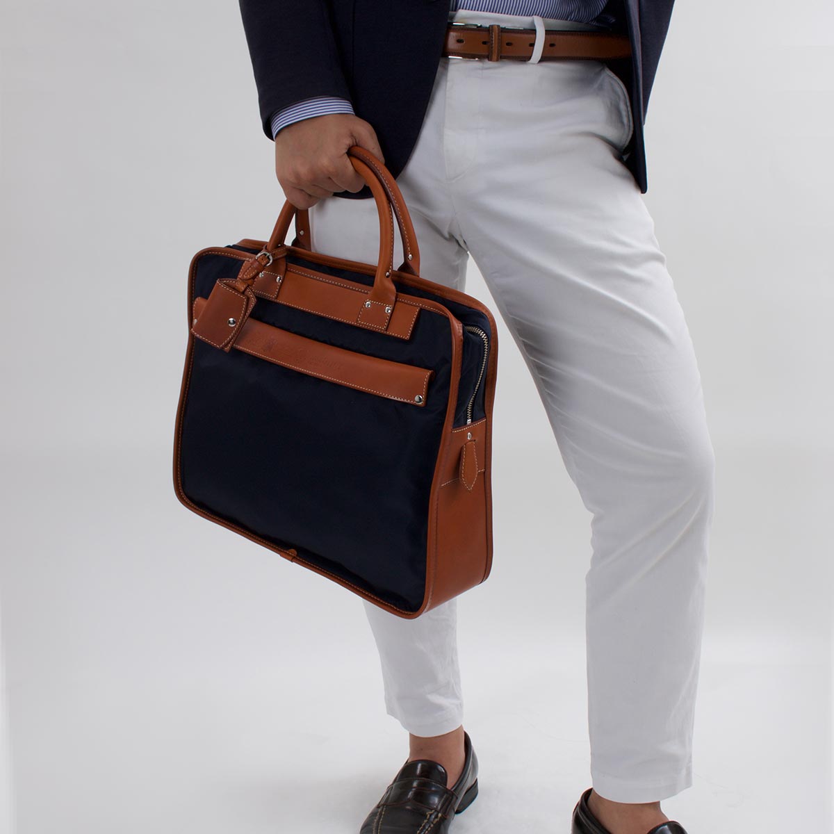フェリージ ビジネスバッグ バッグ メンズ ネイビーブルー&ライト