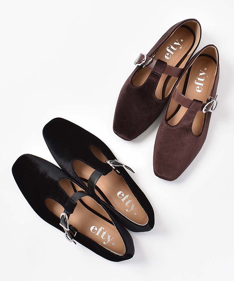 ≪SALE≫Tストラップベロアシューズ(M ブラック): ALL｜Bleu Bleuet