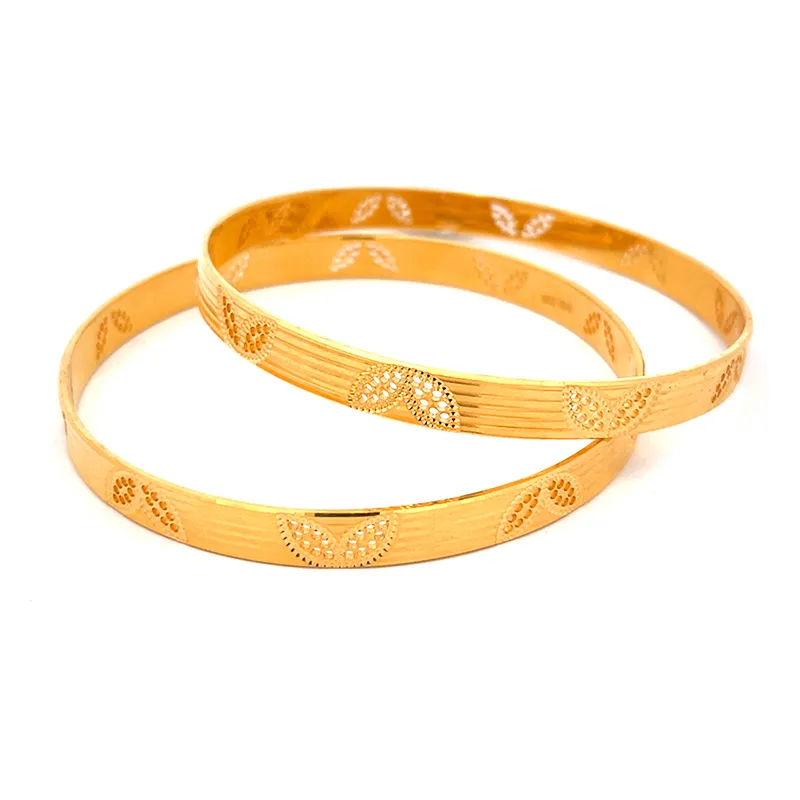22K Gold Bangle Set of 2 -Size 2.6 - BAN-3634