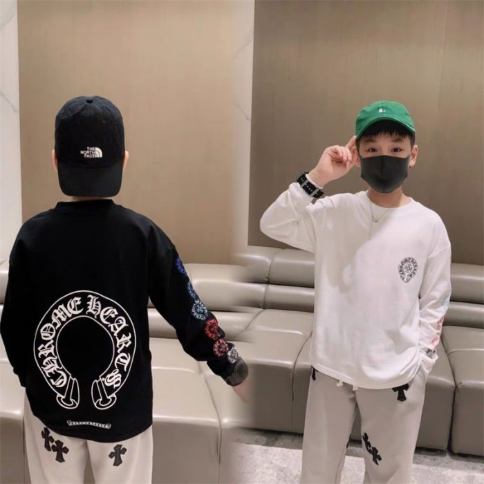Chrome Hearts子供服 キッズ 長袖tシャツ 女の子 男の子 クロムハーツ