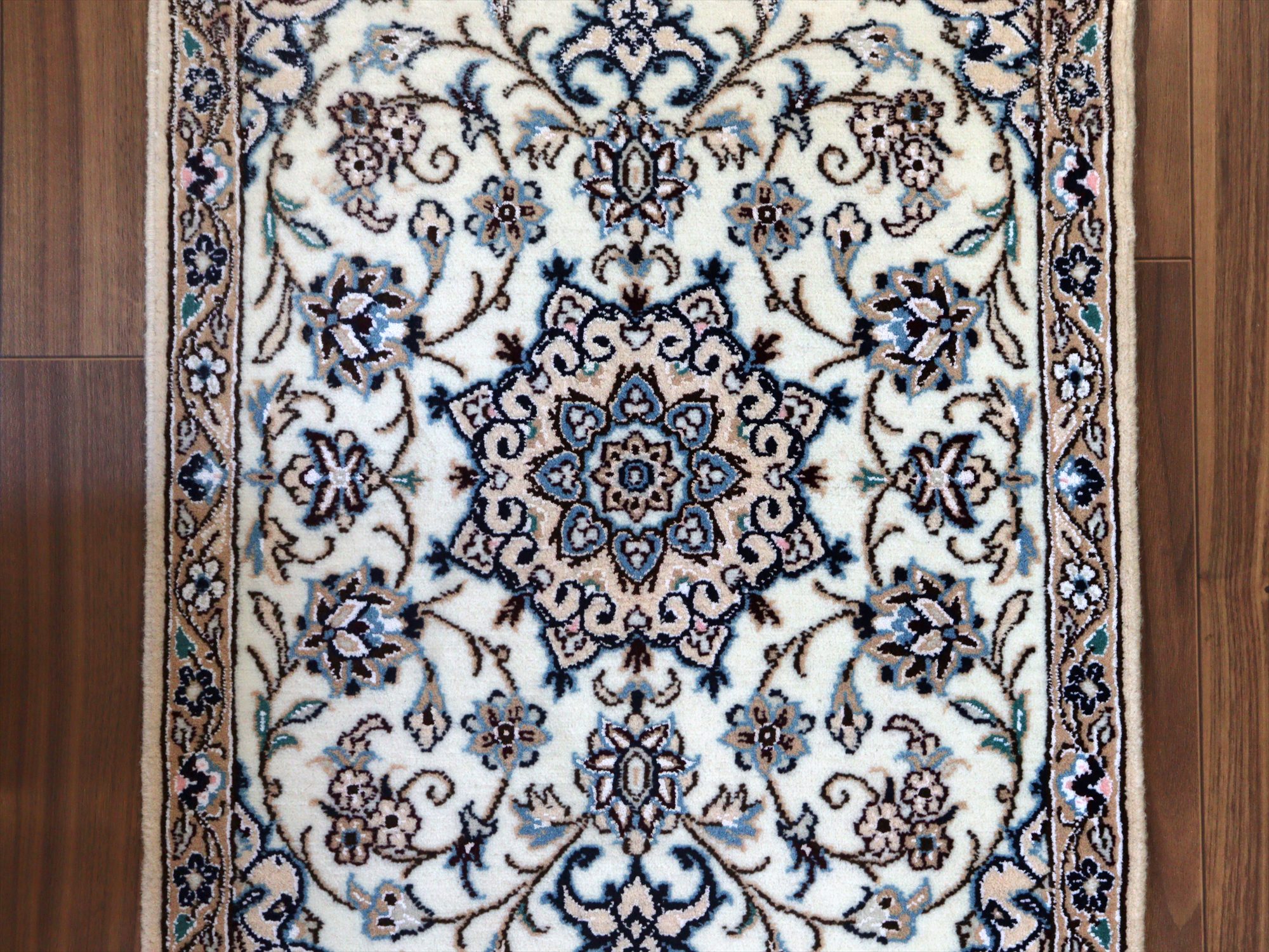 アースカラーなアラベスク】ペルシャ絨毯 シルク手織りヴィンテージ