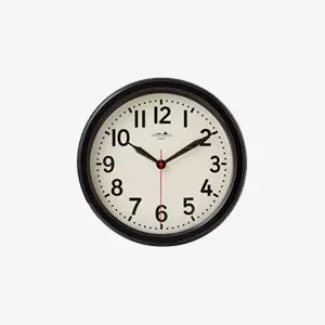 HORO-BLACK 琺瑯・レトロ・壁掛け時計｜ブラック｜照明のライティング