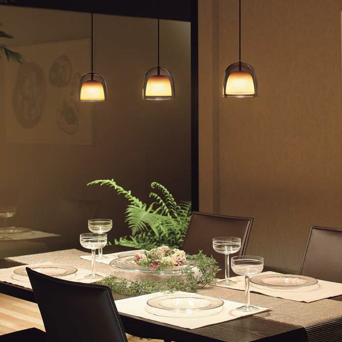 Urban ガラスペンダント スモーク×アンバー・ダクトレール用 ｜照明の