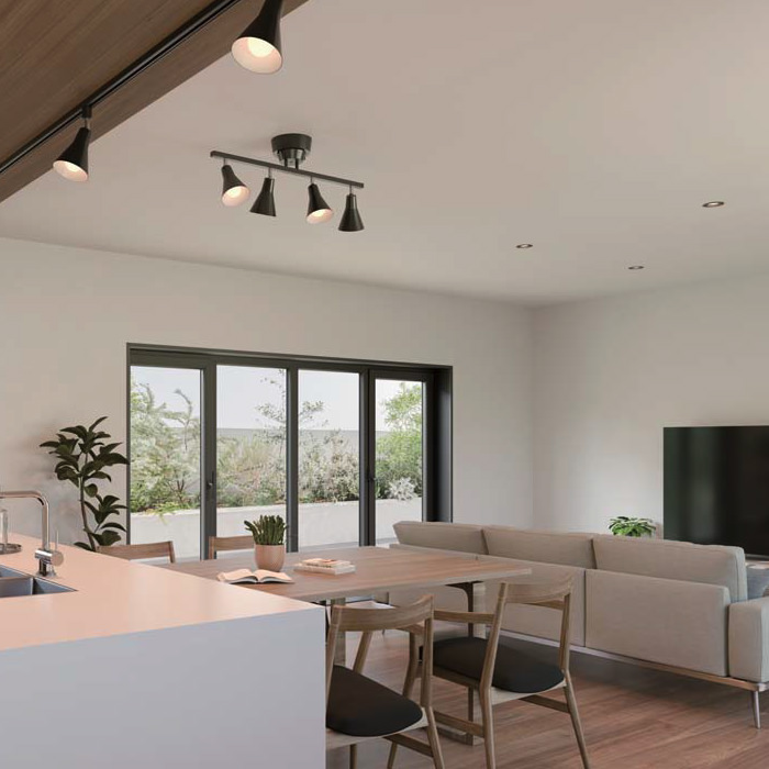 シーリングスポットライト・ブラック モダン・北欧 | リモコン付｜照明