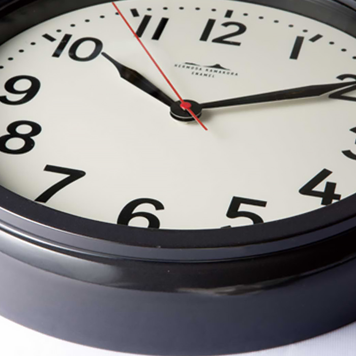 HORO-BLACK 琺瑯・レトロ・壁掛け時計｜ブラック｜照明のライティング