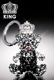 クリスタル ベア キーリング ＆ イニシャル チャーム / ファッション