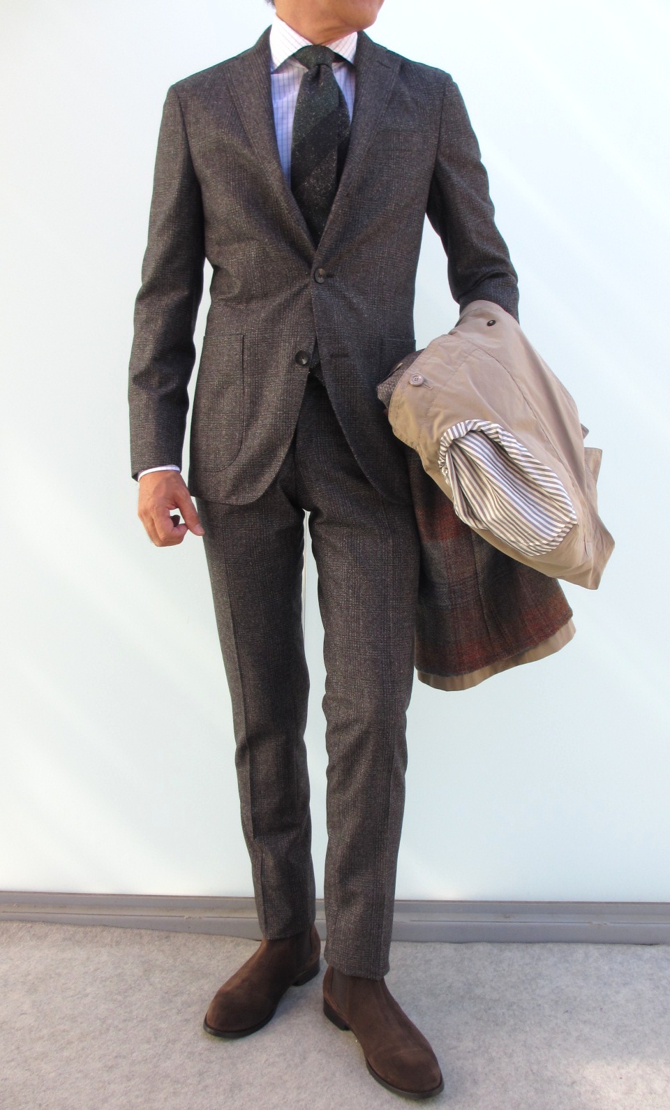 本日最終日〙ボリオリ HAMPTONスーツセットアップ 44ネイビー チェック