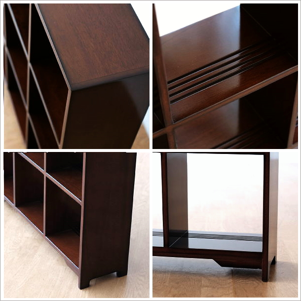 シェルフ 飾り棚 木製 おしゃれ マホガニー アンティーク調