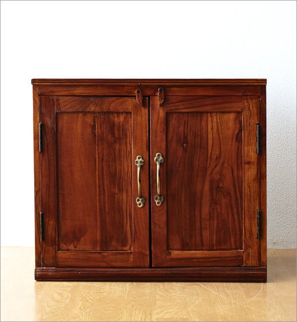 サイドボード 木製 無垢 キャビネット 扉付き収納棚 アンティーク