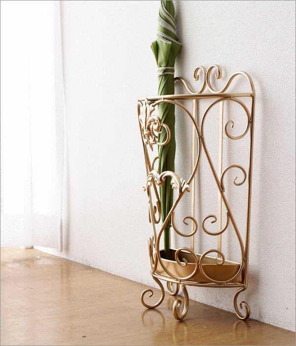 傘立て 傘立 おしゃれ アンティーク ゴールド アイアン エレガント