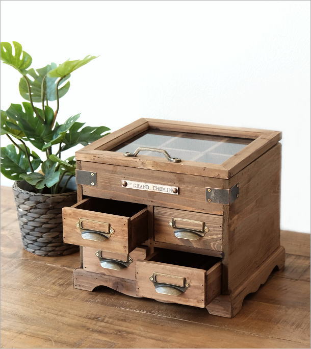 コレクションボックス 木製 おしゃれ ナチュラル シャビー