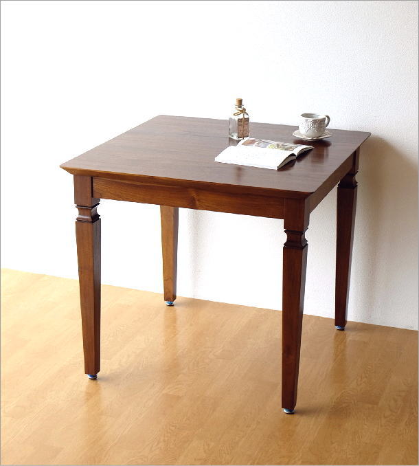 ダイニングテーブル チーク 無垢材 幅80×80 正方形 チークダイニング