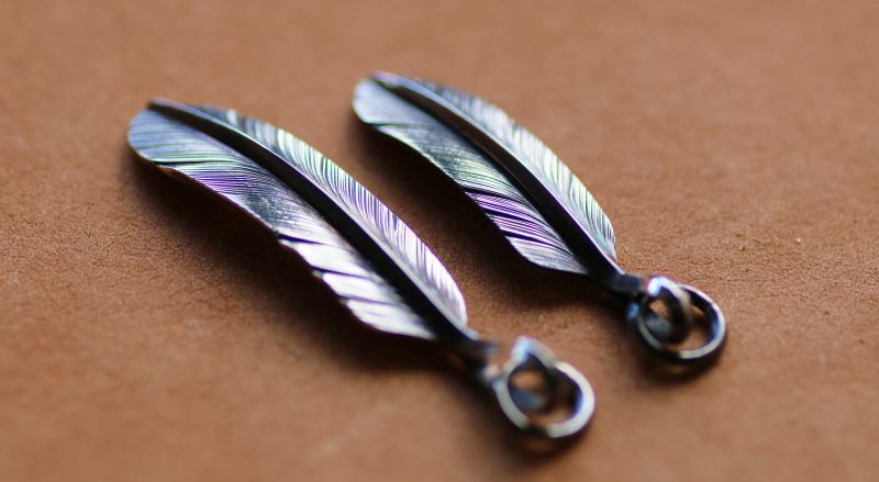 silver925製フェザー引き手／銀革屋オリジナル - 革製品のオーダー