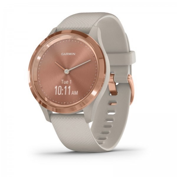Garmin vivomove 3s Rose Gold with Light Sand Silicone Band