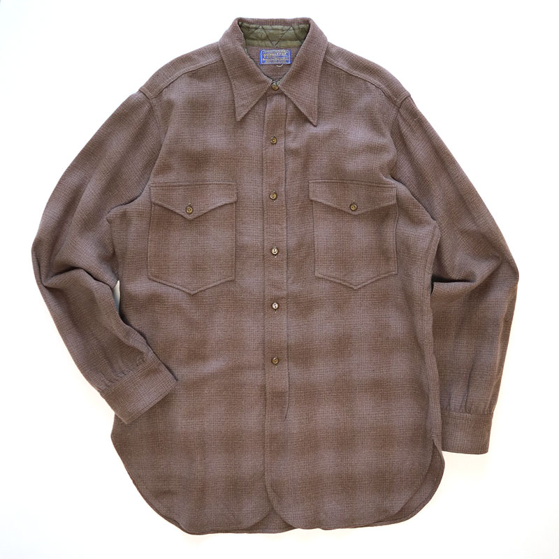 40's PENDLETON WOOL CHECK SHIRT,USED/VINTAGE (Men's & Women's)