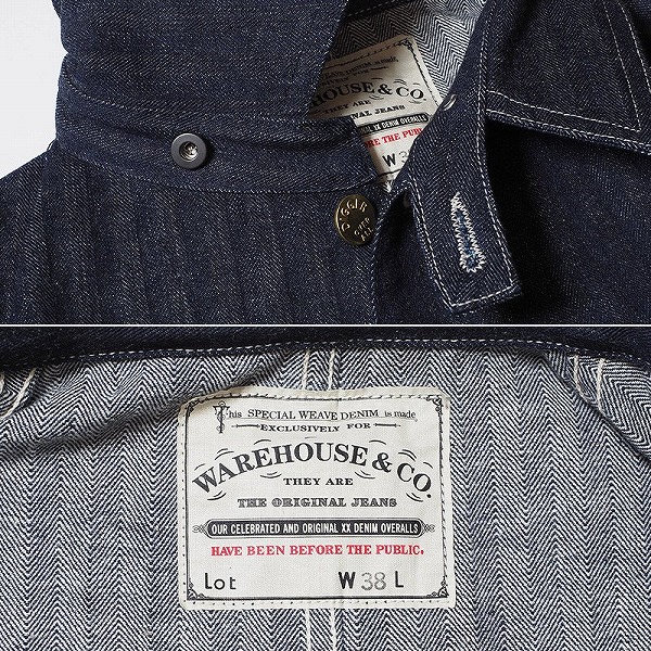 WAREHOUSE[ウエアハウス] インディゴヘリンボーン カバーオール 2165