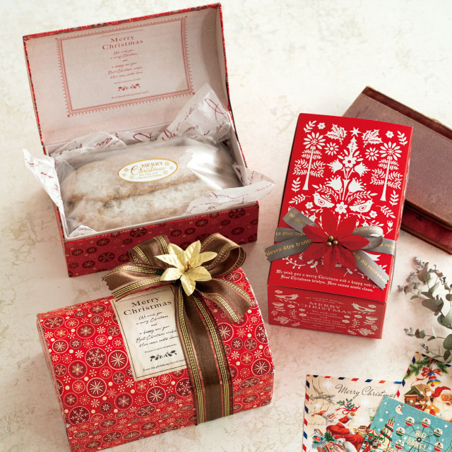 クリスマススカンジナビアギフトBOXワイド型-M【FSC認証】(W200×D120