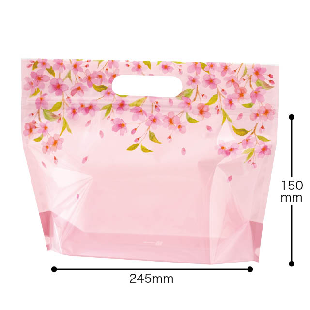 さくらジップ付バッグ-SW(W255×D80×H200): ラッピング袋｜ギフト