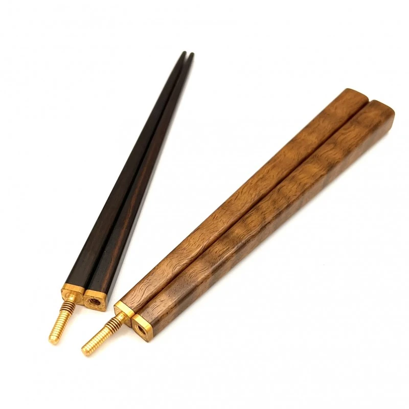 京都銘木箸 携帯箸 縮み柿×黒檀（大）箸筒：黒柿 - お買い物｜日本最大