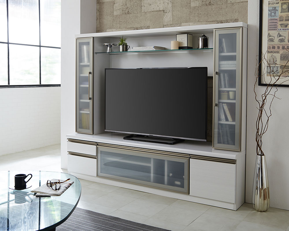 テレビ台 テレビボード ハイタイプ 完成品 白 180 高さ150 木製 壁面