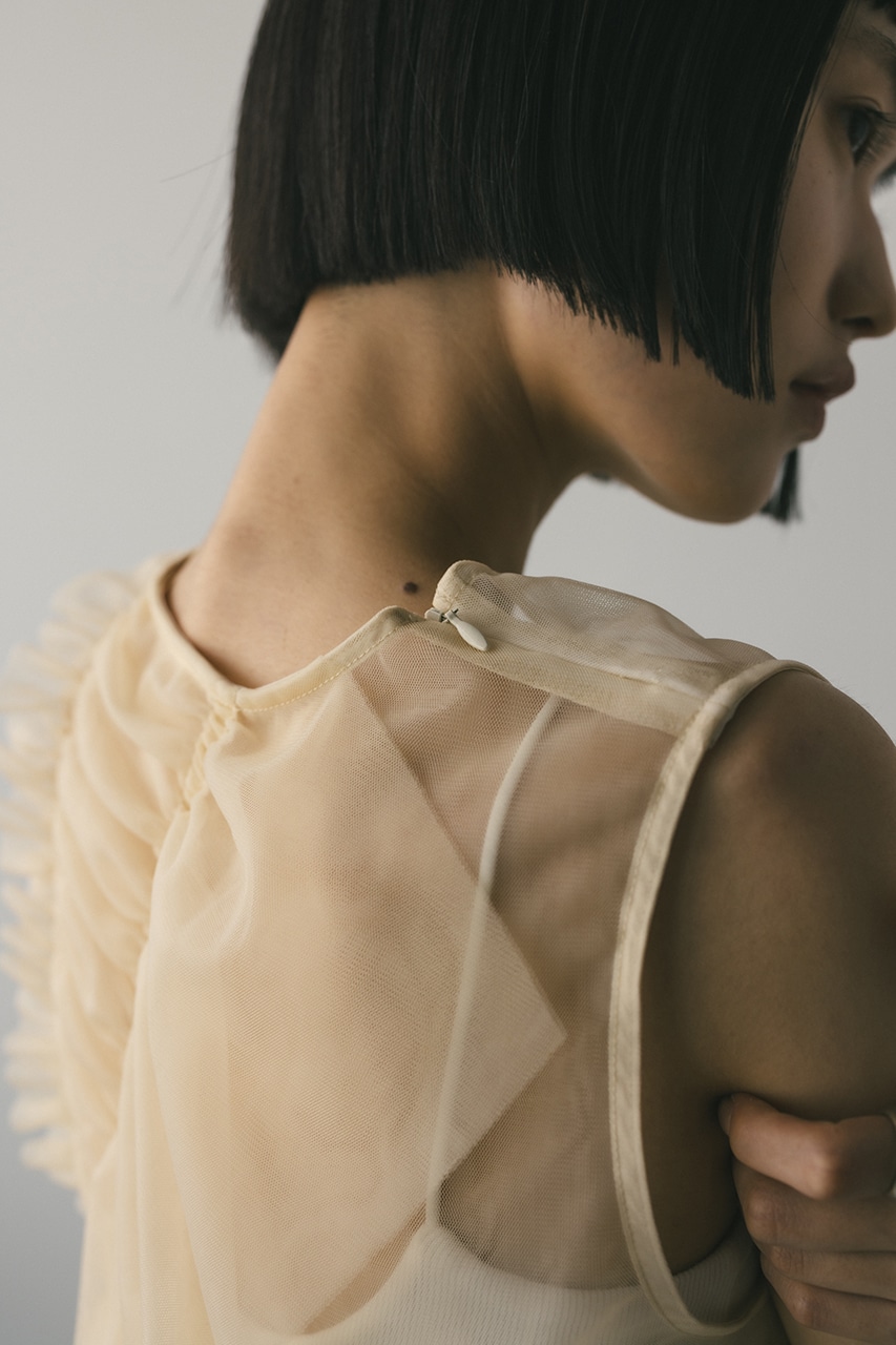 STYLEMIXER | チュールシャーリングトップ (タンクトップ ) |SHEL'TTER