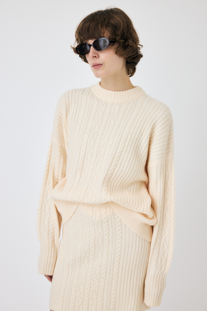 MOUSSY | RIB CABLE ニットトップス (ニット ) |SHEL'TTER WEBSTORE