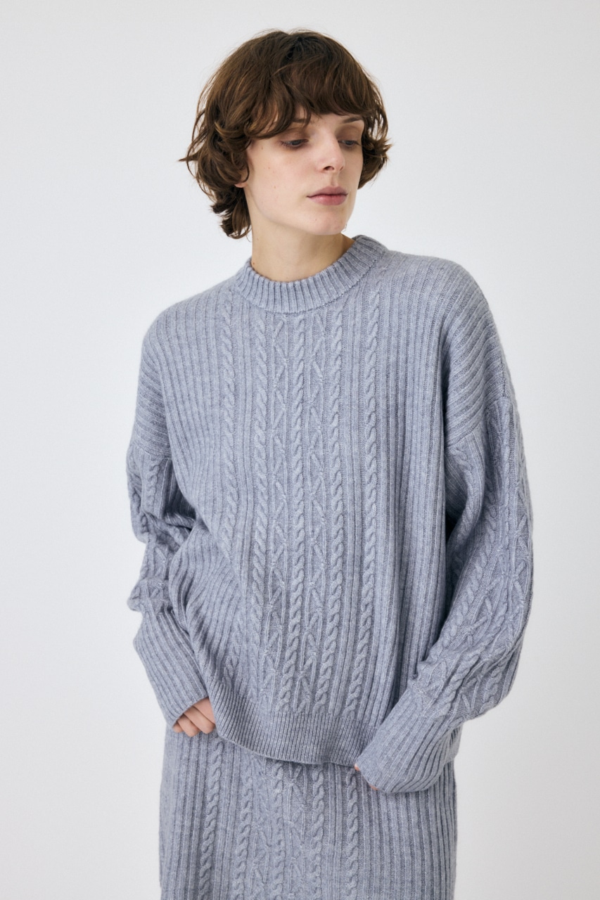MOUSSY | RIB CABLE ニットトップス (ニット ) |SHEL'TTER WEBSTORE