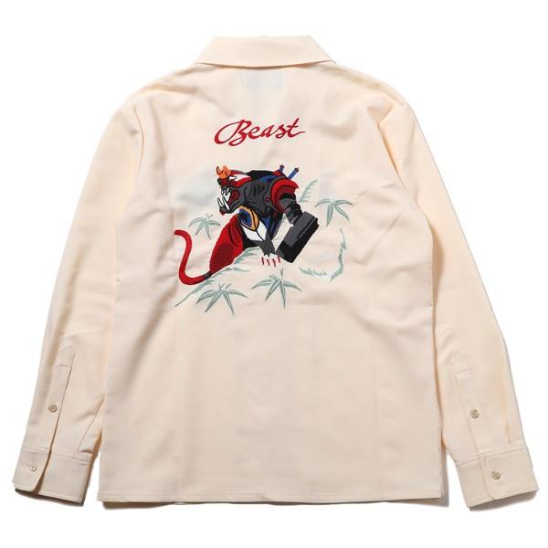 RADIO EVA 708 THE BEAST EMBROIDERY SOUVENIR SHIRT/ベージュ