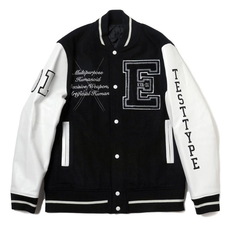 RADIO EVA 862 EVANGELION BASEBALL JACKET/BLACK×WHITE（EVA-01）