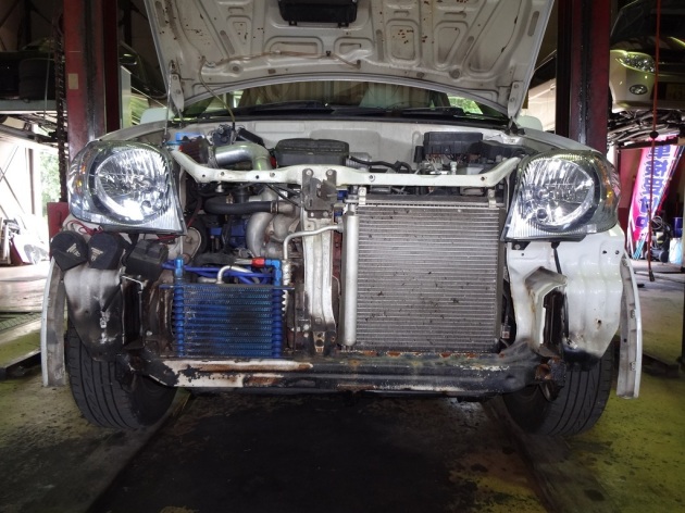 Kei ワークス HN22S K6A 前置きインタークーラー取付。｜車の