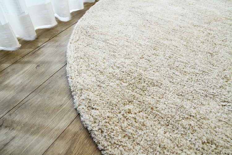 ムース シルキータッチラグ 160cm 円形 ベージュ | ラグマット・玄関