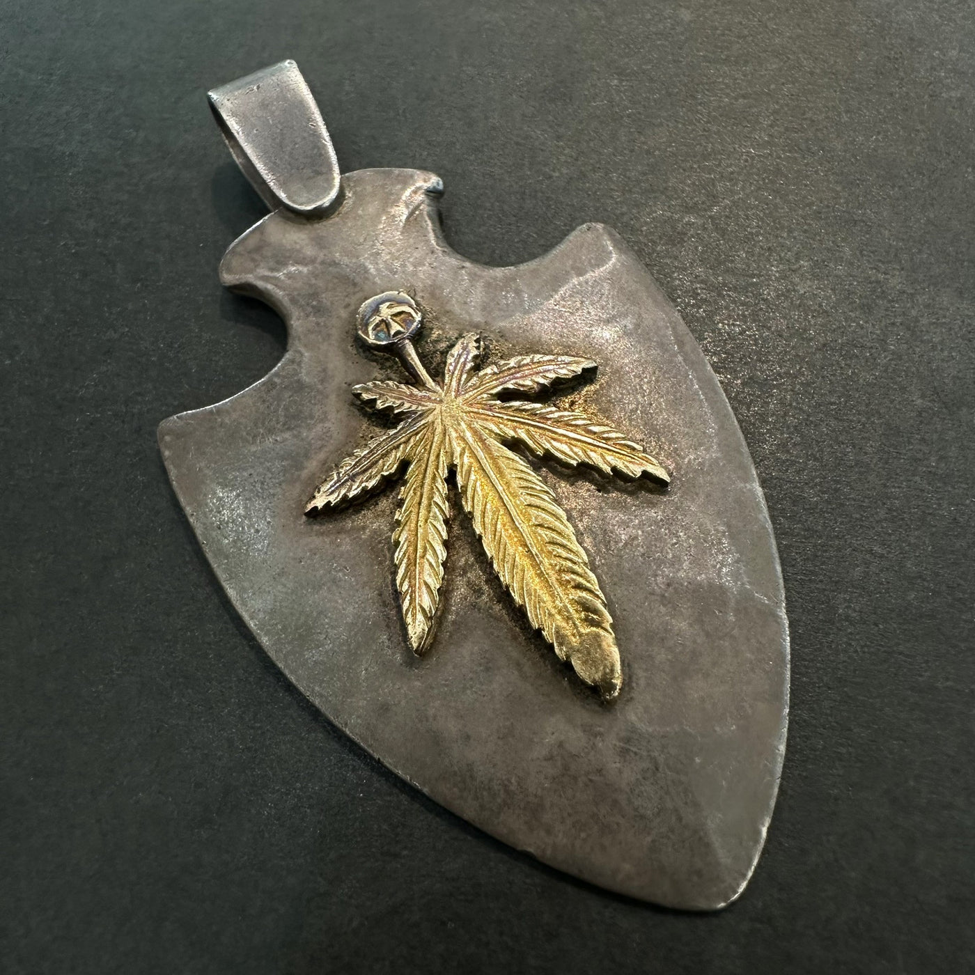 ゴローズ goro's [特注][一点物]全金グラス付特大ヤジリ※K18メタル付